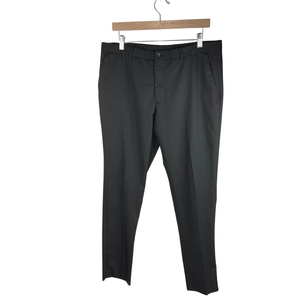 Zara Men's Black Mid Rise Career Straight Leg Trouser Dress Pants Size 34